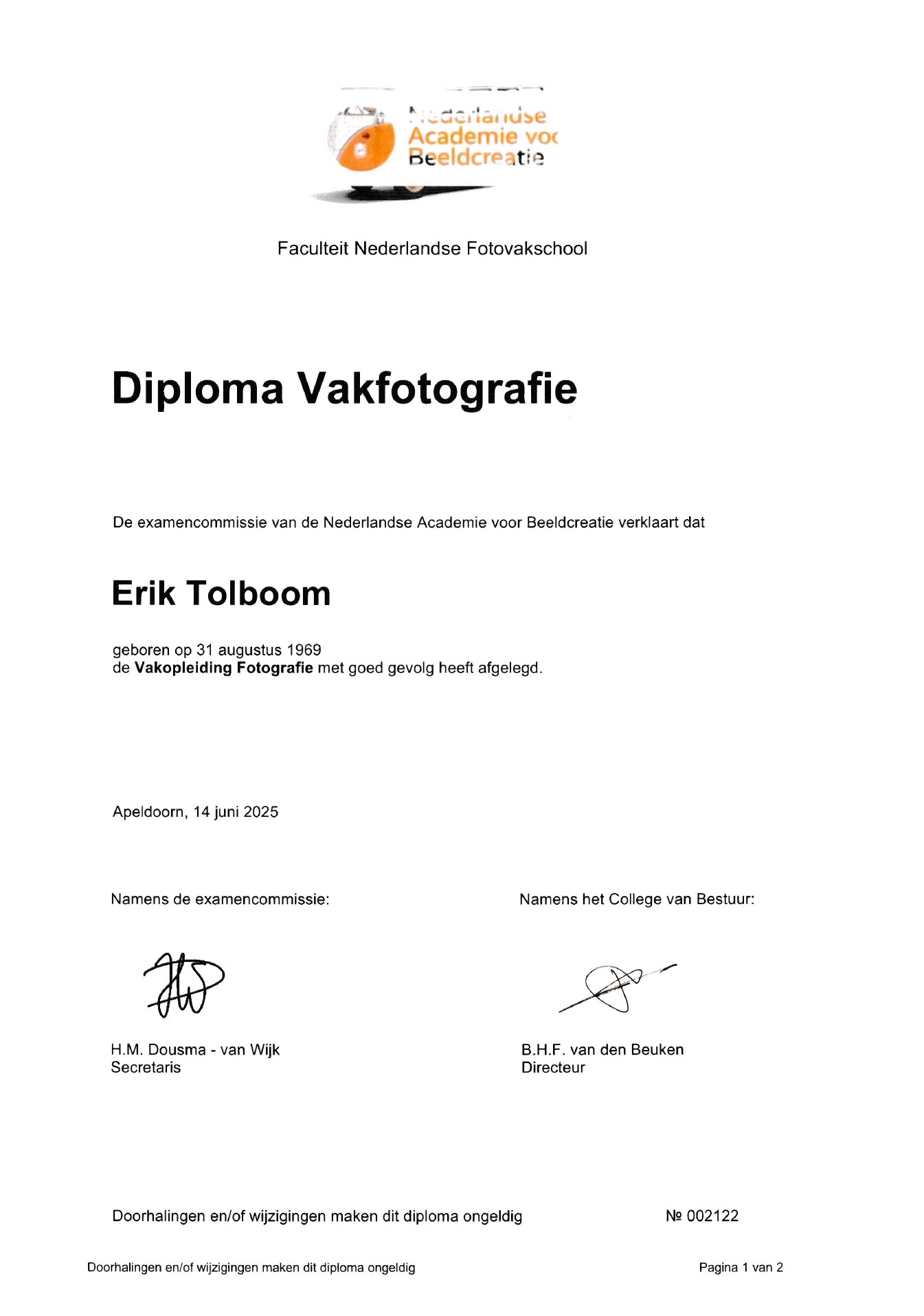 Diploma_fotovakschool_Erik_Tolboom_Fotografie